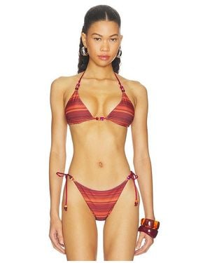 Tiger Mist Reversible Finlea Bikini Top - Orange