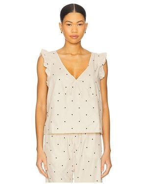 WeWoreWhat Ruffle Sleeve Boxy Top - Natural