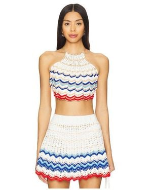 MY BEACHY SIDE Regina Hand Crochet Halter Top - White