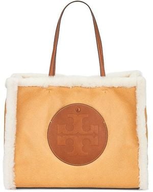 Tory Burch Ella Shearling Tote - Orange