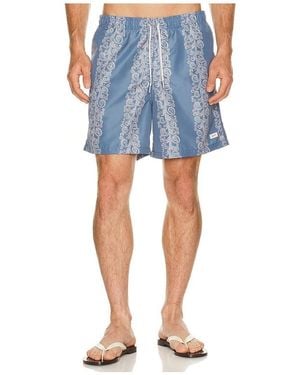 Bather Coral Fiesta Printed Swim Trunks - Blue