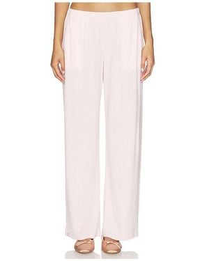 Barefoot Dreams Pointelle Rib Pant With Scallop Trim - White