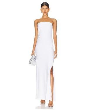 Norma Kamali Abendkleid Strapless Tailored Side Slit - Weiß