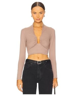Susana Monaco Square Wire Long Sleeve Top - Black