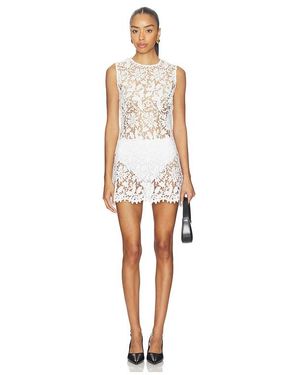 La Porte Christine Lace Shift Dress - White