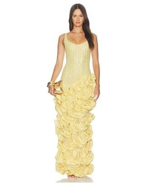 PATBO Lara Crochet Ruffle Midi Dress - Metallic