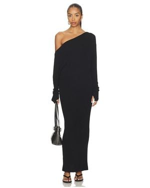 Enza Costa Knit Slouch Maxi Dress - Black