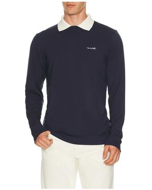 Travis Mathew Amenities Collar Long Sleeve Polo Sweatshirt - Blue