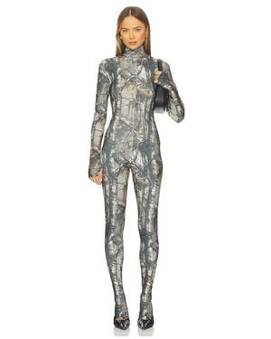 Norma Kamali Long Sleeve Slim Fit Turtleneck Catsuit - Blue