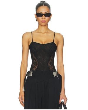 The Attico Lace Bodysuit - Black