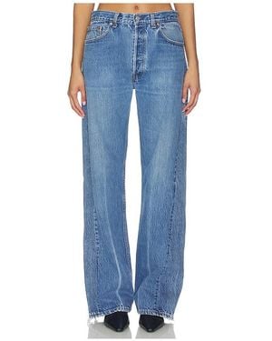 aligrace Retro Oversized Wide Leg Jeans - Blue