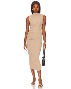 Enza Costa Silk Knit Sleeveless Twist Midi Dress - White