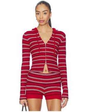Frankie's Bikinis Heritage Cloud Knit Hoodie - Red