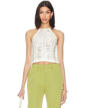 MORE TO COME Taryn Fringe Top - Green