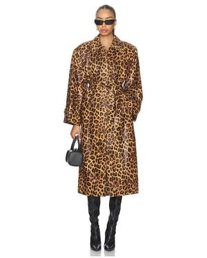 AEXAE Leather Padded Coat - Natural