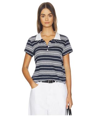 FRAME The Striped Short Sleeve Polo - ブルー