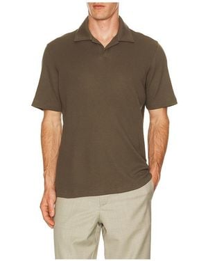 Theory Soft Waffle Short Sleeve Polo - Brown