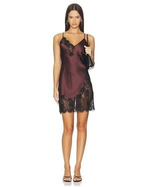 Fleur du Mal Minivestido Lencero De Encaje Juliet En Color Marrón Talla (También En M, S, Xs) - Rojo