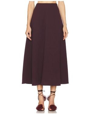 Helsa The Heavy Crepe Midi Skirt - Purple