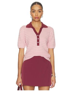 Varley Wren Knit Polo Top - Red