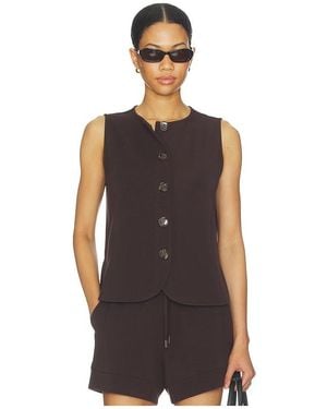 Varley Josie Button Through Tank Top - Black