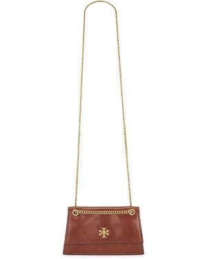Tory Burch Kira Turnlock Embossed Snake Mini Shoulder Bag - White