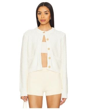 White + Warren Cardigan Aus Slub-Jersey Mit Taschen Slub - Weiß