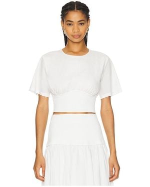 Jonathan Simkhai Adair Crewneck Crop Top - White