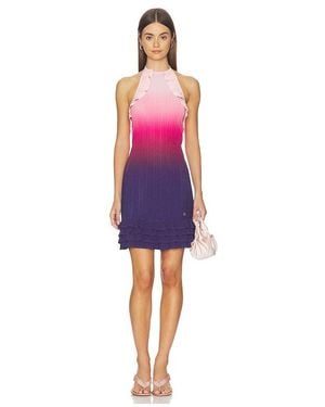 CASABLANCA Gradient Ruffle Dress - Red