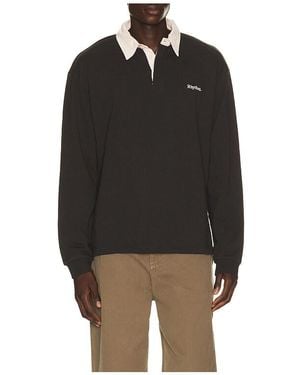 Rhythm Koa Vintage Rugby Long Sleeve Polo En Color Negro Talla (También En M, S, Xl/1X)