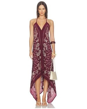Rococo Sand High-Low Handkerchief Dress - Red