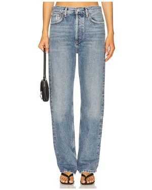 Agolde Fran Low Slung Easy Straight Jeans - Blue