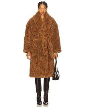 Atlein Long Teddy Wrap Coat - Brown