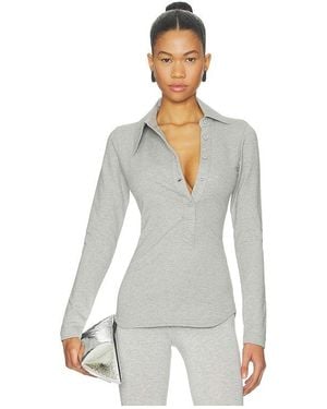 The Attico Long Sleeve Lapel Top - White