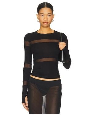 Michael Lauren Vex Long Sleeve Fitted Top - Black
