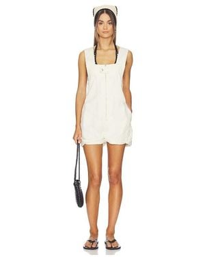Free People Kurze Latzhose Jude - Weiß