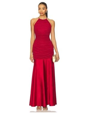 Maylé Vásquez Vestido Largo Fluvial En Color Rojo Talla (También En S, Xs)