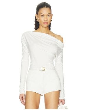 The Line By K Jana Long Sleeve Draped Top - White