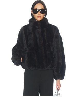 Apparis Iris Shaved Faux Mink Bomber - Blue