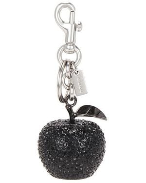COACH Small Crystal Apple Bag Charm - Black