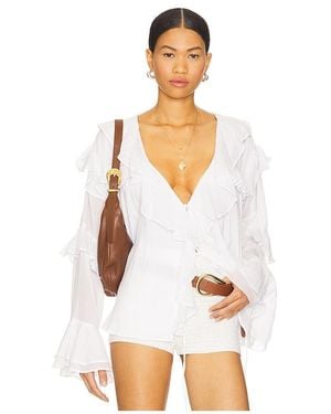 Show Me Your Mumu Joss Ruffle Top - White