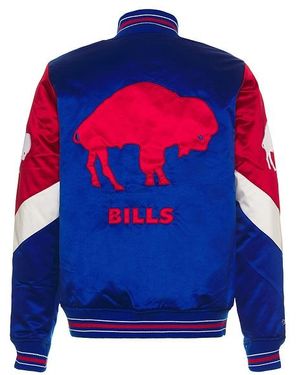 Mitchell & Ness Nfl Bills Throw It Back Heavyweight Satin Jacket - Blue