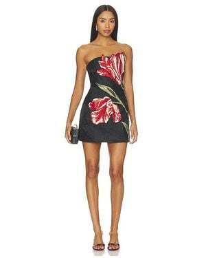 Alice + Olivia Katia Embellished Strapless Lantern Mini Dress - Red