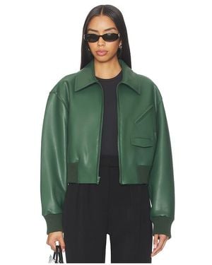 Norma Kamali Zip Front Classic Cropped Jacket - Green