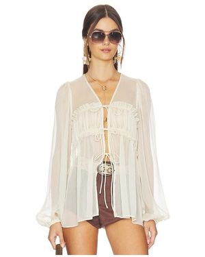 Bardot Ashton Sheer Blouse - Natural
