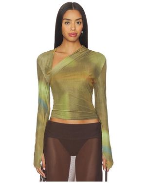 Madison The Label Laury Mesh Top - Green