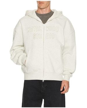 METALWOOD STUDIO Cutie Zip Hooded Sweatshirt - White