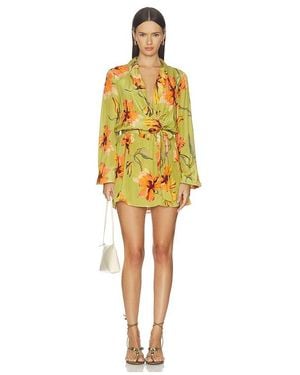 Rococo Sand Mini Dress With Detachable Belt - Yellow