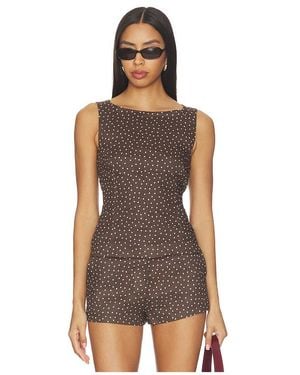 AEXAE Top Cuello Ancho En Color Marrón Talla (También En S)