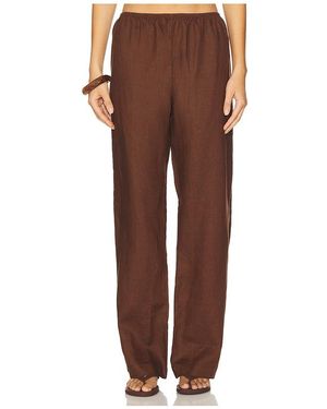 DONNI. X Revolve The Linen Simple Pant - Brown